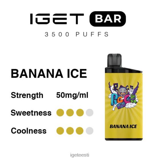 Discount IGET Vapes - baar 3500 pahvi D4V28282 banaani jää