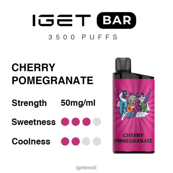 IGET Vapes - baar 3500 pahvi D4V28291 kirsi granaatõun