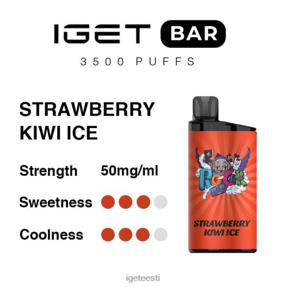 Discount IGET Vapes - baar 3500 pahvi D4V28303 maasika kiivi jää