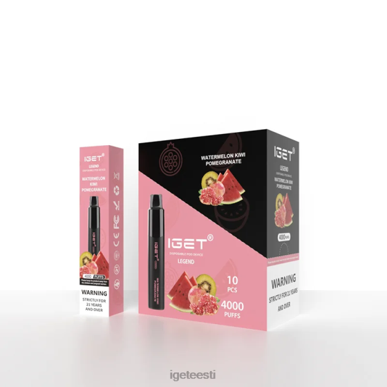 IGET Vape Europe - legend 4000 pahvi D4V28336 arbuus kiivi granaatõun
