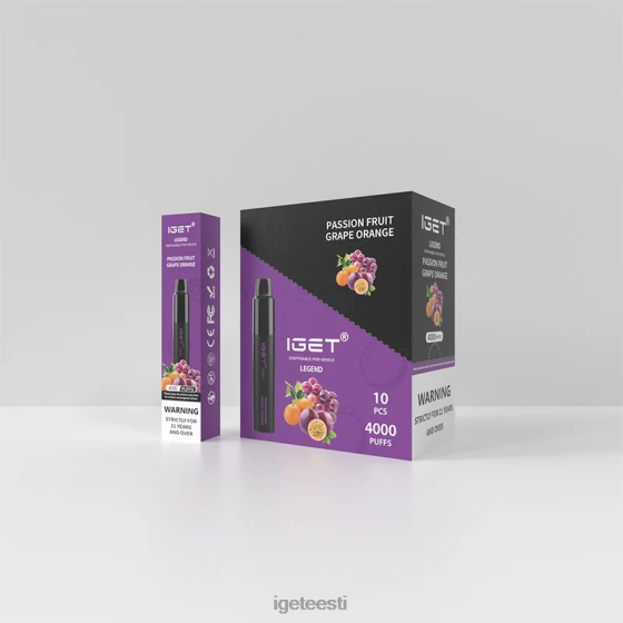 IGET Vape Shop - legend 4000 pahvi D4V28339 kannatusvilja viinamarja apelsin