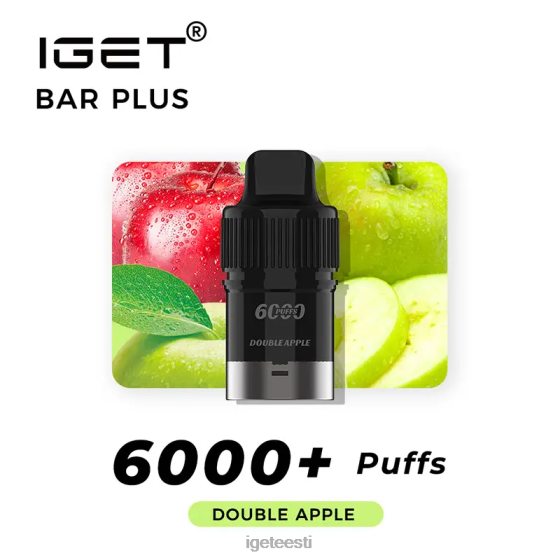 Discount IGET Vapes - baar pluss 6000 mahvi D4V28259 kahekordne õun