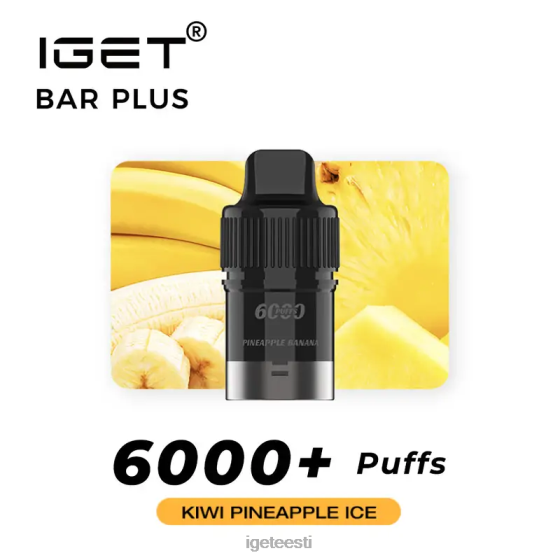 IGET Vape Shop - baar pluss 6000 mahvi D4V28270 kiivi ananassijää
