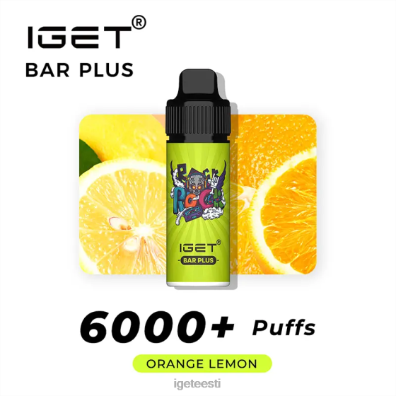 Discount IGET Vapes - igeti baar pluss 6000 pahvi D4V28238 apelsini sidrun