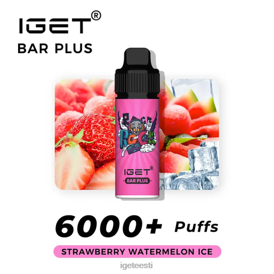 IGET Vapes - nikotiinivaba bar pluss vape komplekt D4V28369 maasika arbuusijää