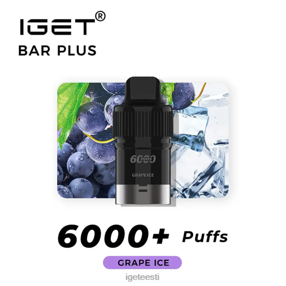 IGET Vape Europe - nikotiinivaba iget-batoon pluss 6000 pihustust D4V28382 viinamarja jää