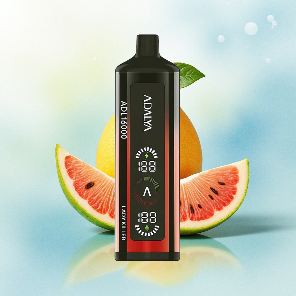 Adalya ADL 16000 PRO Suitsutus Disposabel Vape Naistetappja Kolme Tooni Gradient, Digitaalne Ekraan, Mesh Mähis, USB-C