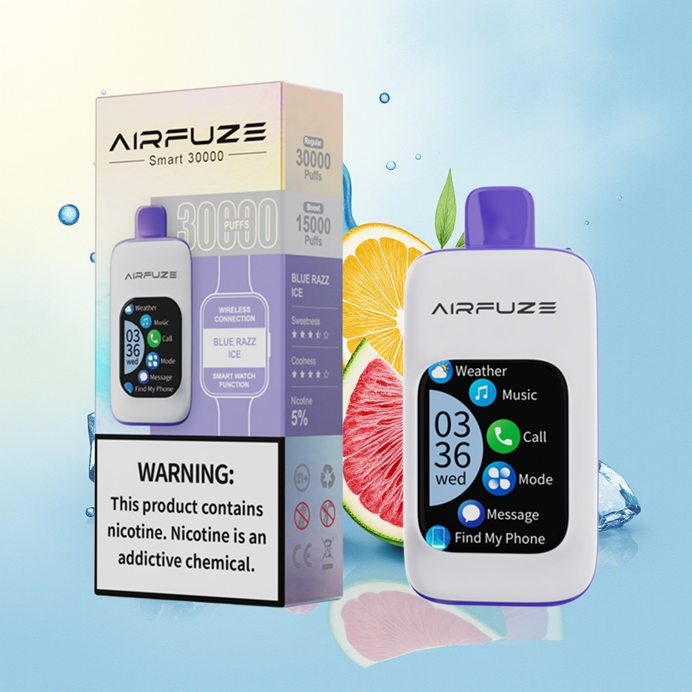 AirFuze Smart 30000 Puhangut Kõrgendatud Nikotiin (5%) Sinine Vaarika-Jää