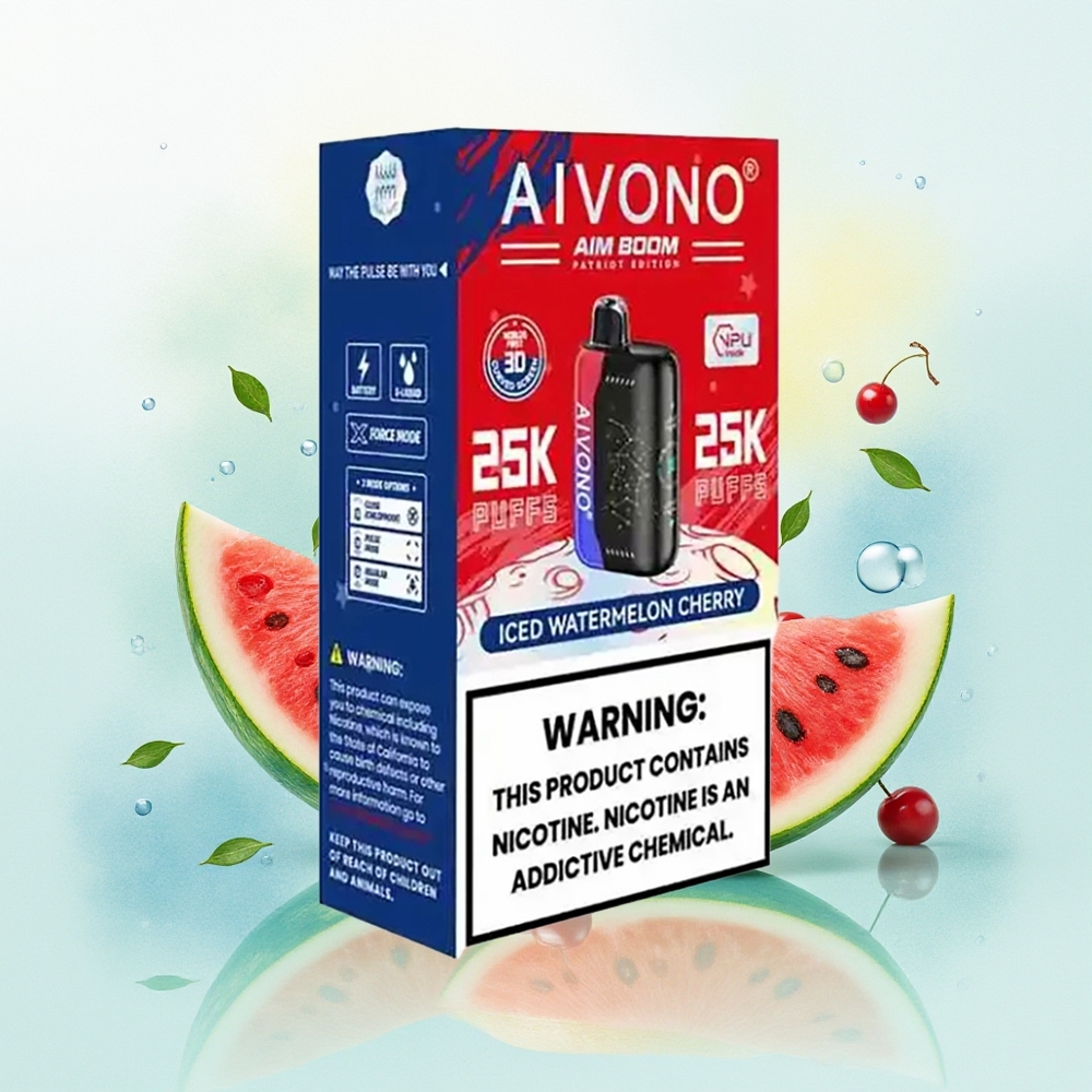 Aivono Aim Boom 25000 Puffs Tüüp-C Laadimine 28ml Jäävalge Veekarbi-Kirsikombinatsioon