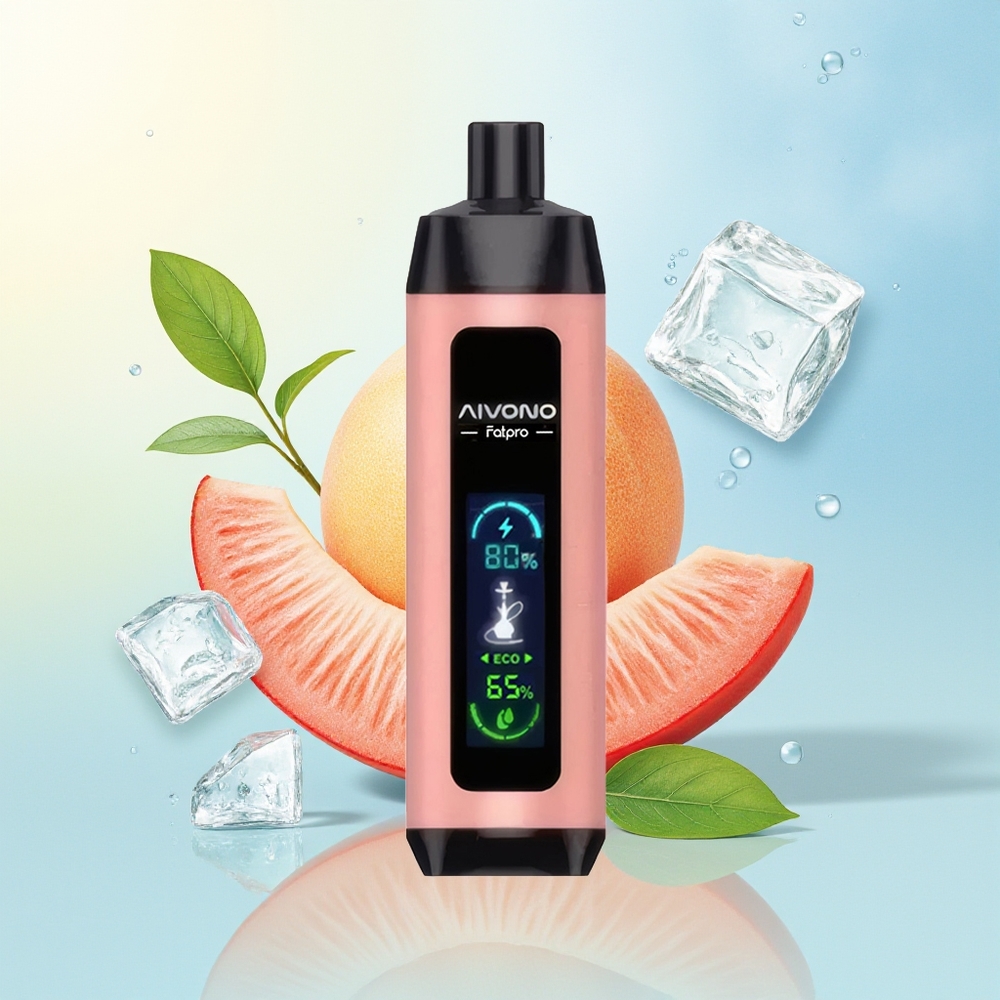 Aivono Aim Fatpro 22000 Puhangut Taaskasutatav 0,6 ohm Mesh Mähis 28ml E-vedelik 600mAh Akuga Virsikujää