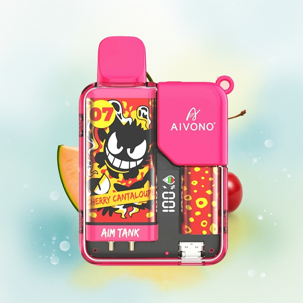 Aivono Aim-Tank 9500 Süsti 18ml 650mAh LCD 0-5% Nikotiini 1.2ohm Võrk Kirs Melon