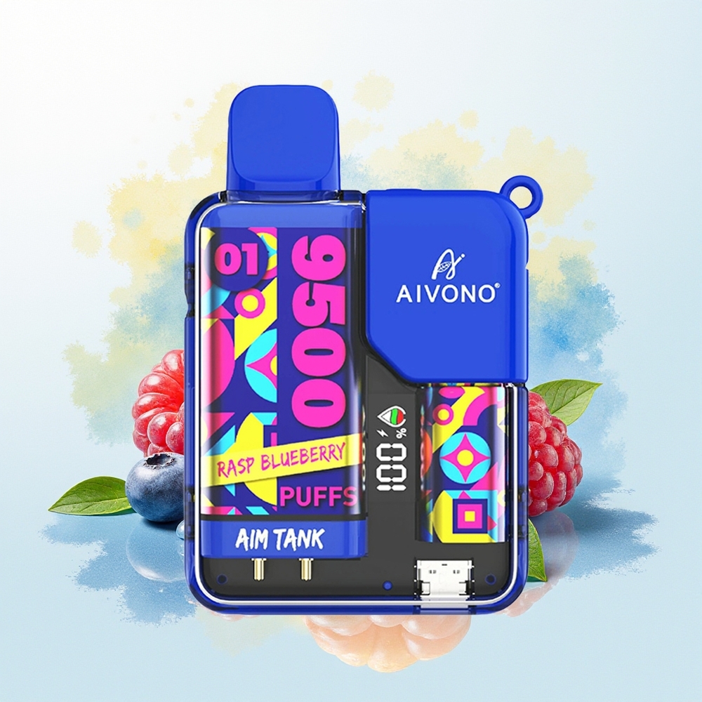Aivono Aim-Tank 9500 Süsti 18ml 650mAh LCD 1.2ohm Võrk-mähis Vaarikas-Mustikas