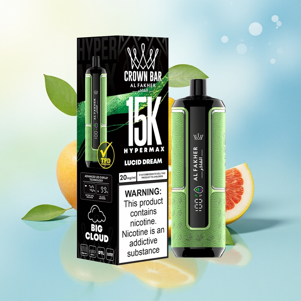 Al Fakher Crown Bar 15K Hypermax Ühekordne Vape Seade 