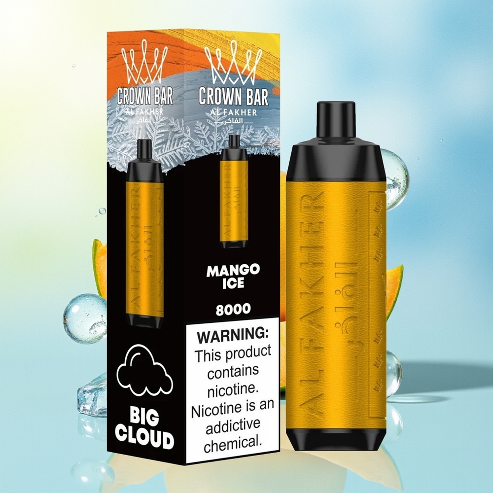 Al Fakher Crown Bar 8000 Suud Crystal Ühekordne Vape Mango Jää