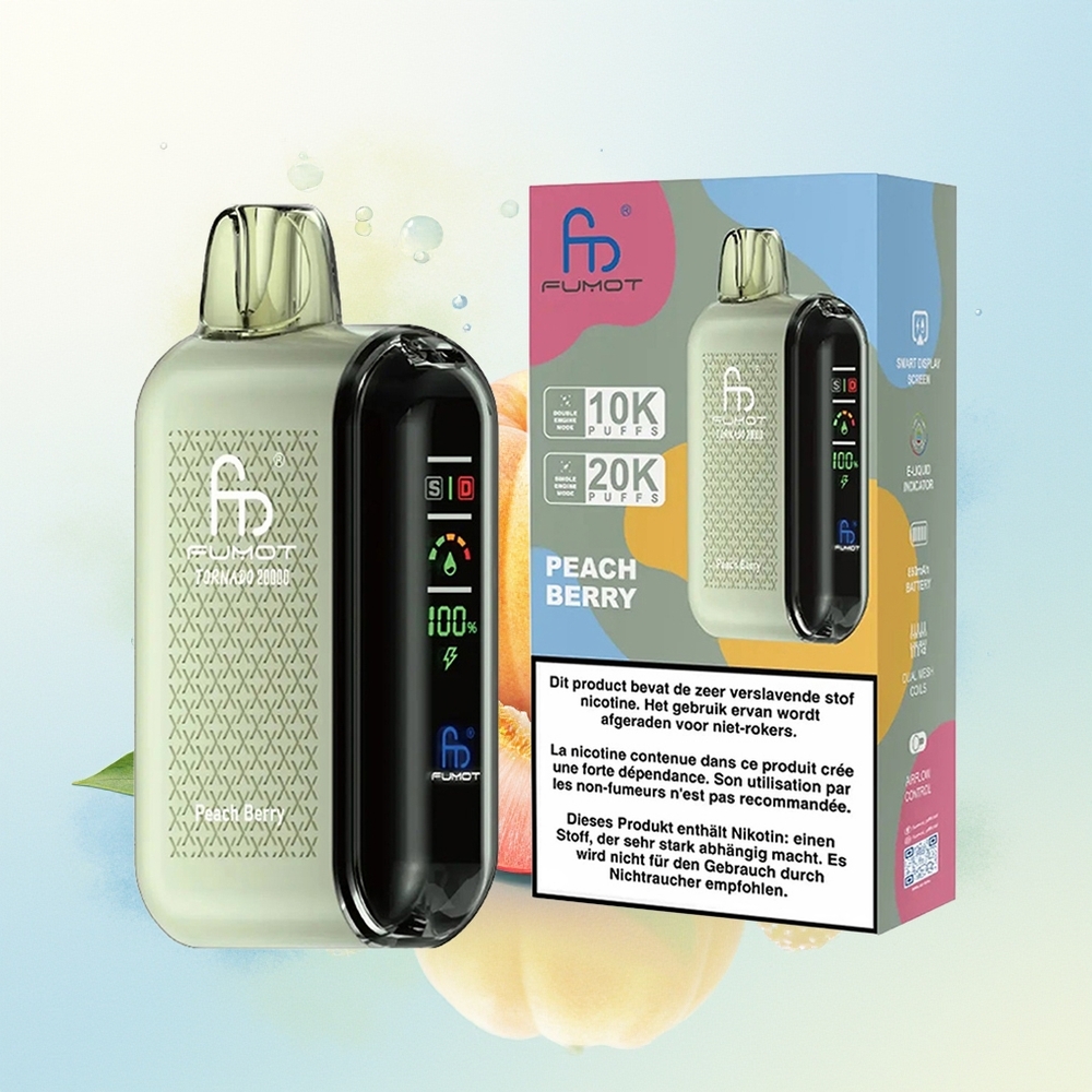 Fumot Tornado 20000 Soolesuud Dual Mesh 20ml 850mAh Peach-Marja