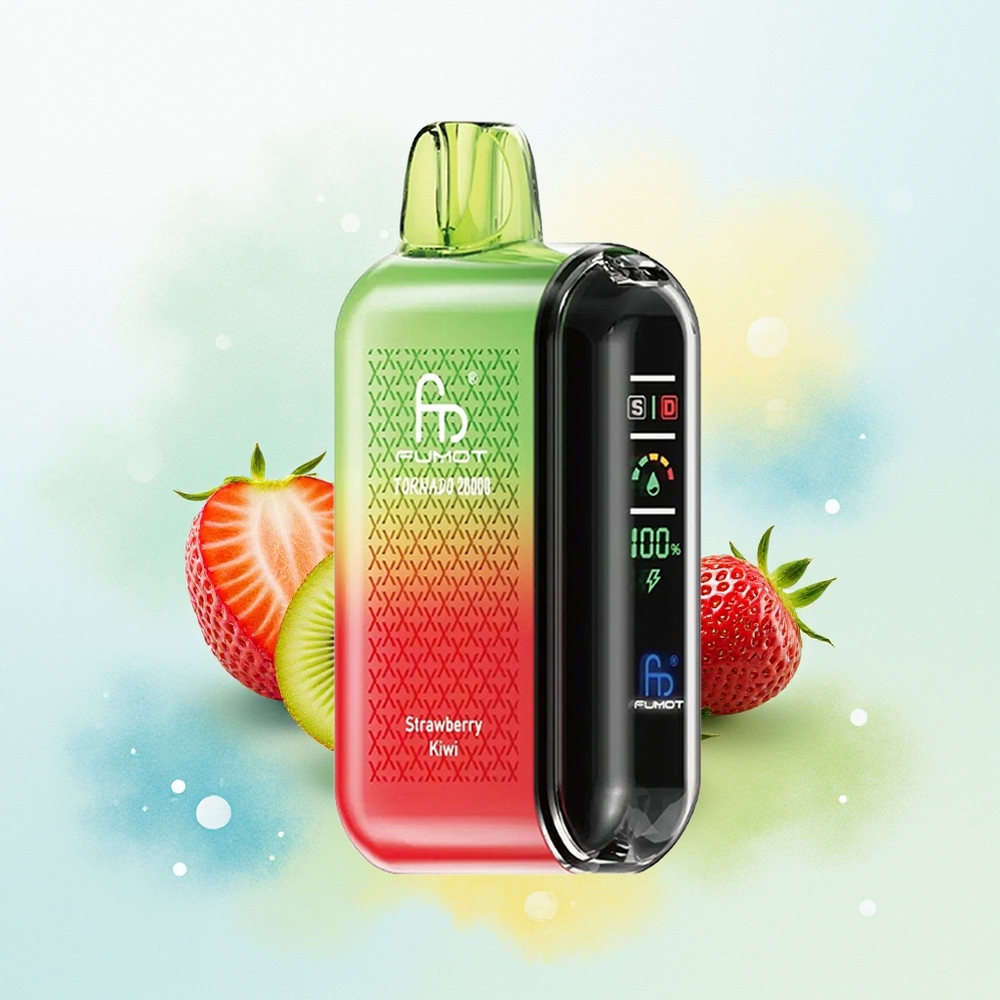 Fumot Tornado 20000 Suutmist Dual Mesh 20ml 850mAh Nutikuv õhuvoolu regulaator 2% Nikotiini Maasika-Kiivi