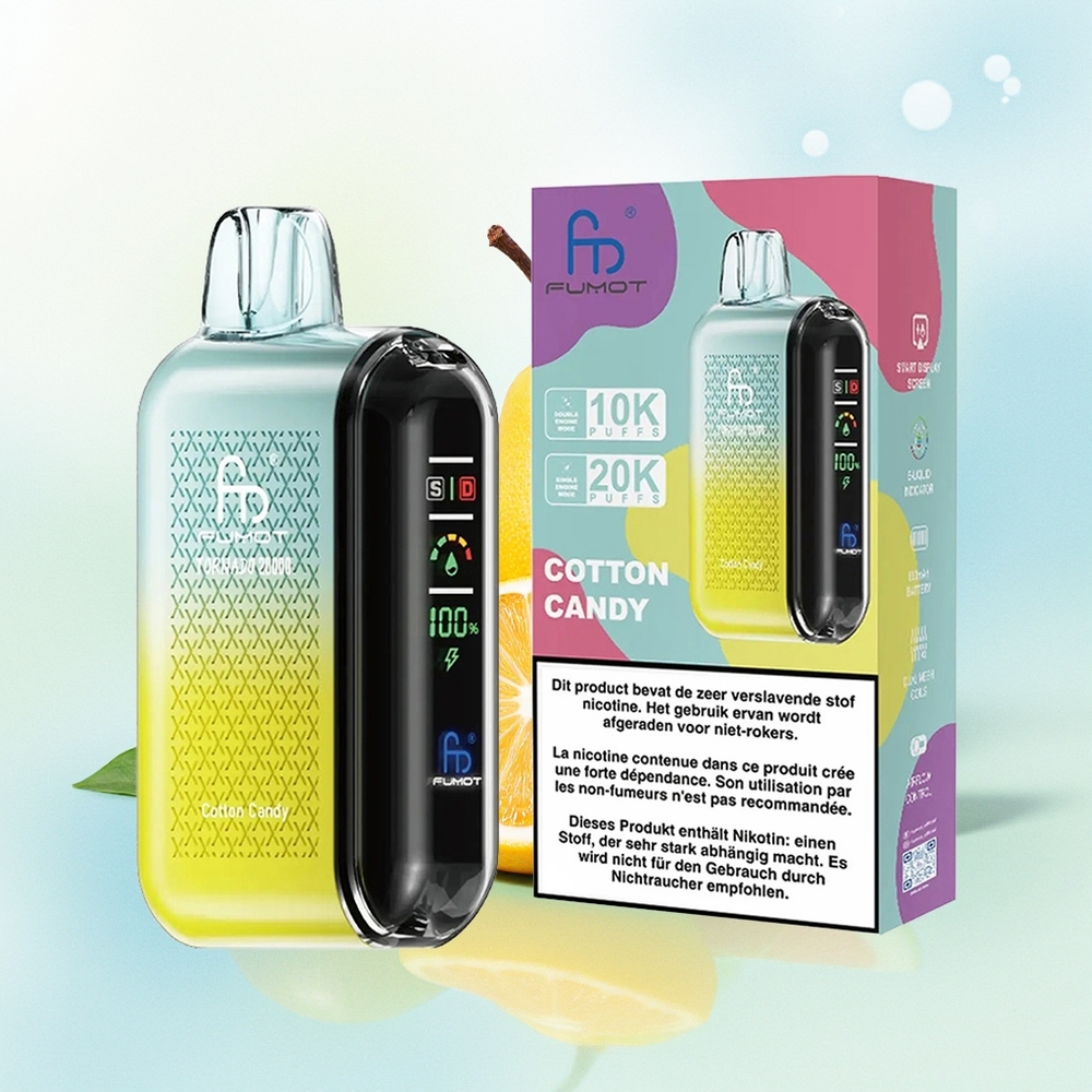 Fumot Tornado 20000 Suutmist Dual Mesh 20ml Näidis Õhuvool 2% Nikotiini Vatmekomm