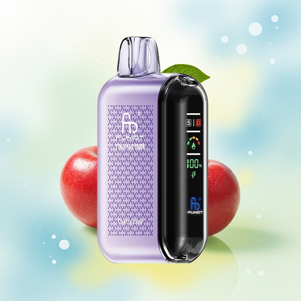 Fumot Tornado 20000 Suutmist Dual Mesh 20ml Tark Ekraan Õhuvool Cherry Lime