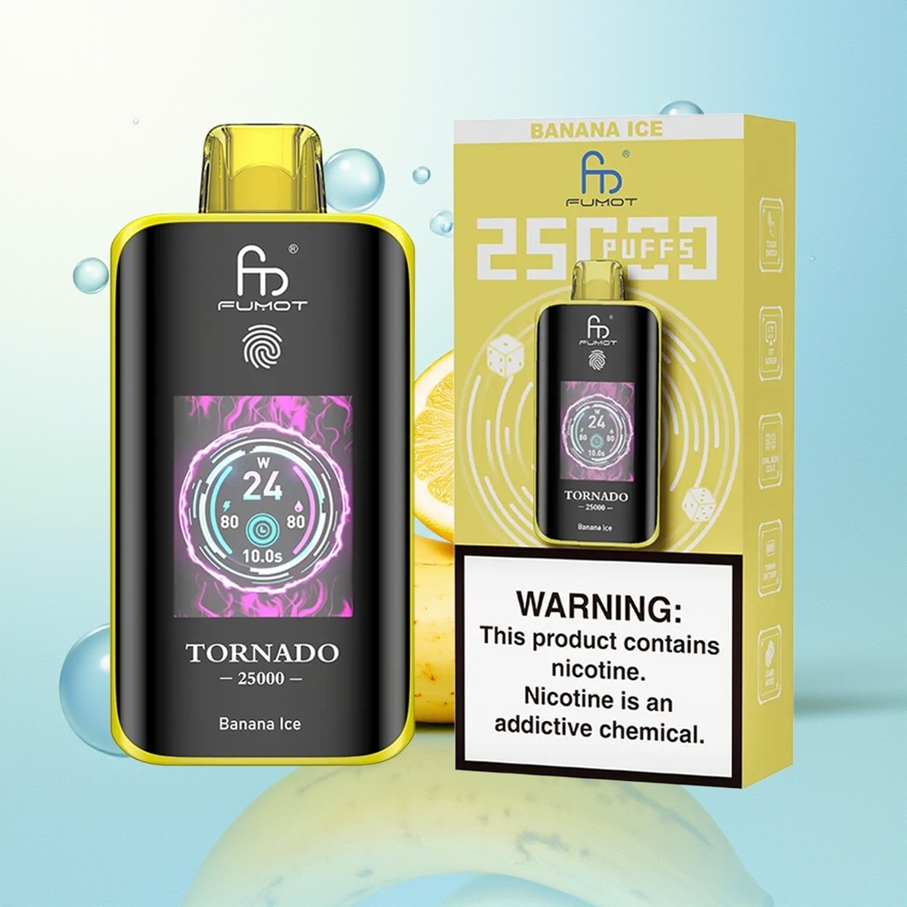 Fumot Tornado 25000 Puhangut HD Ekraaniga 700mAh Laaditav 20ml E-vedelik 0/2%/3%/5% Nikotiini Banaani-Jää