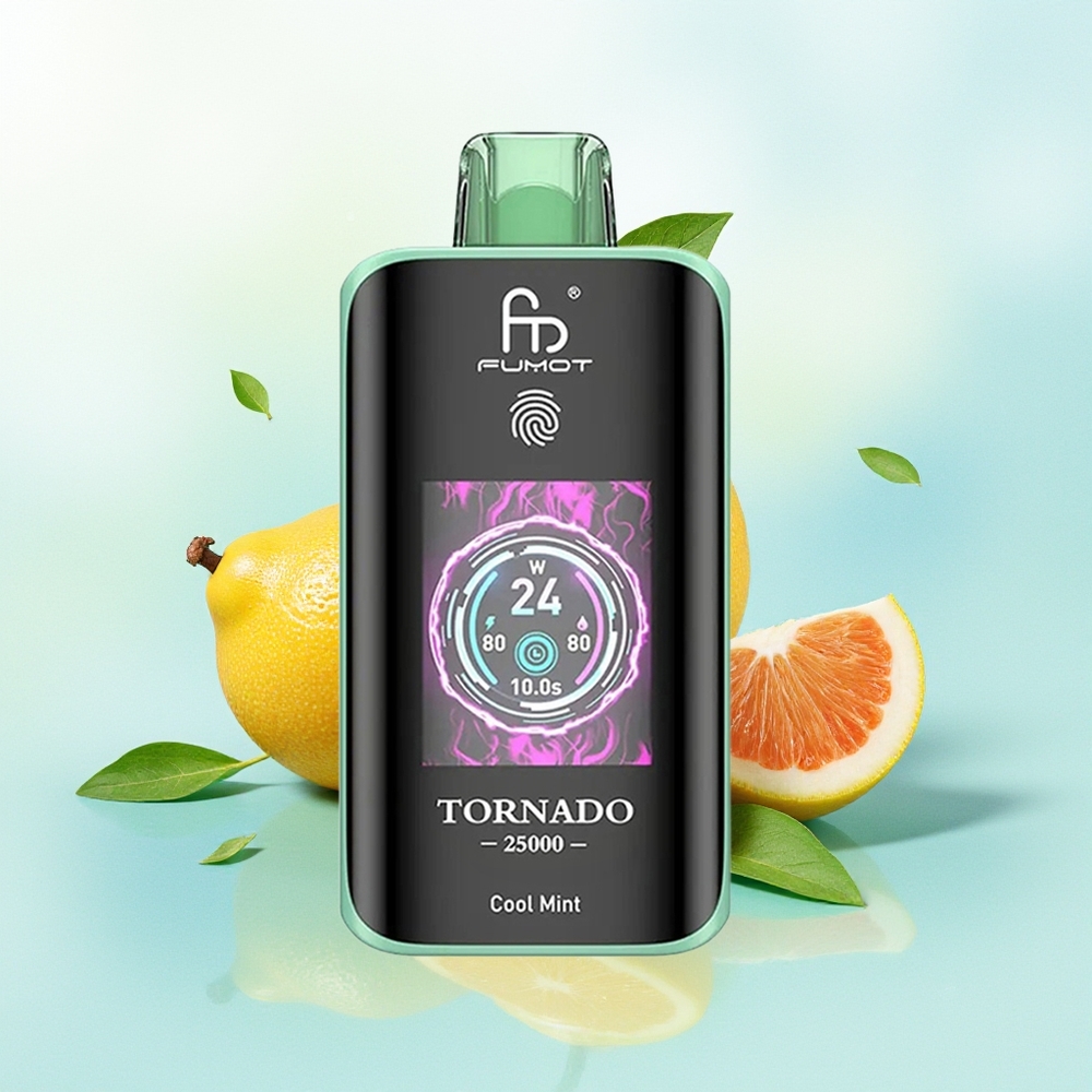 Fumot Tornado 25000 Puhu HD Ekraan 700mAh Akuga 20ml E-vedelikuga 0/2%/3%/5% Nikotiini Jahutusmint