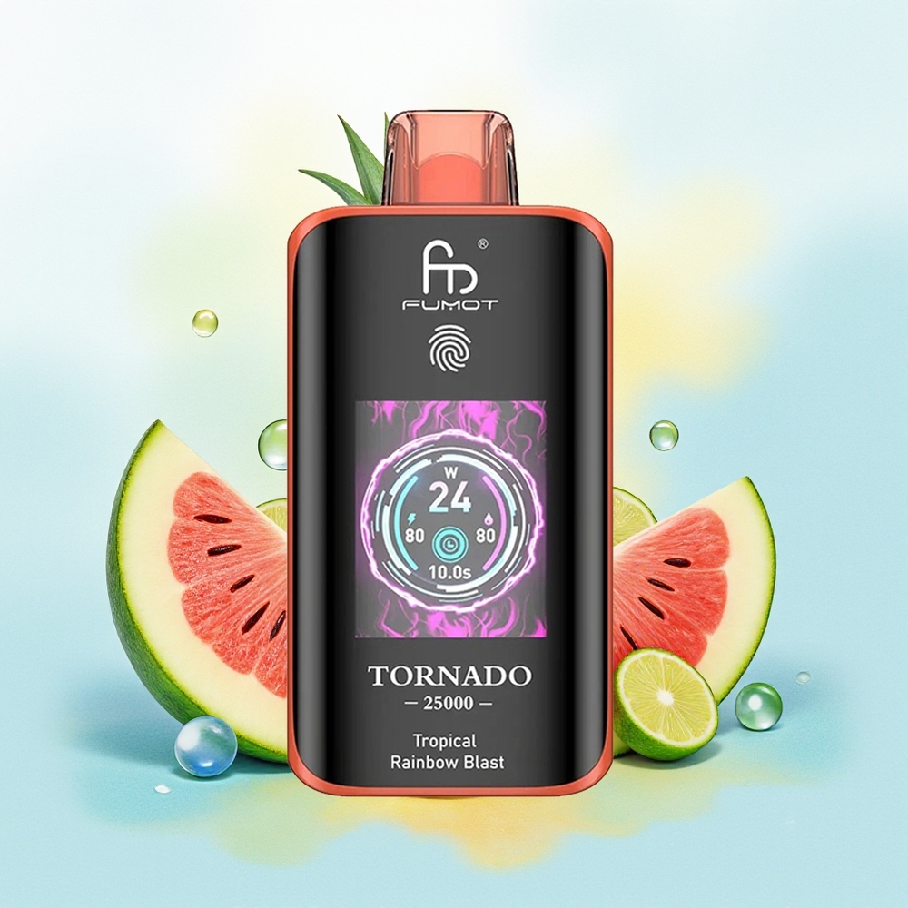 Fumot Tornado 25000 Sügav Ekraan Laadimine 700mAh 20ml Troopiline Vikerkaare Plahvatus
