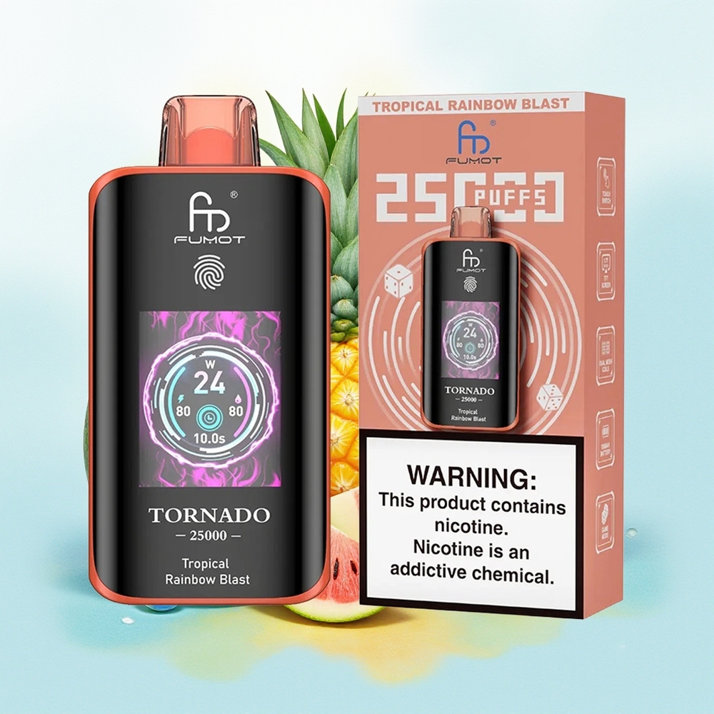 Fumot Tornado 25000 Sügav Ekraan Laadimine 700mAh 20ml Troopiline Vikerkaare Plahvatus