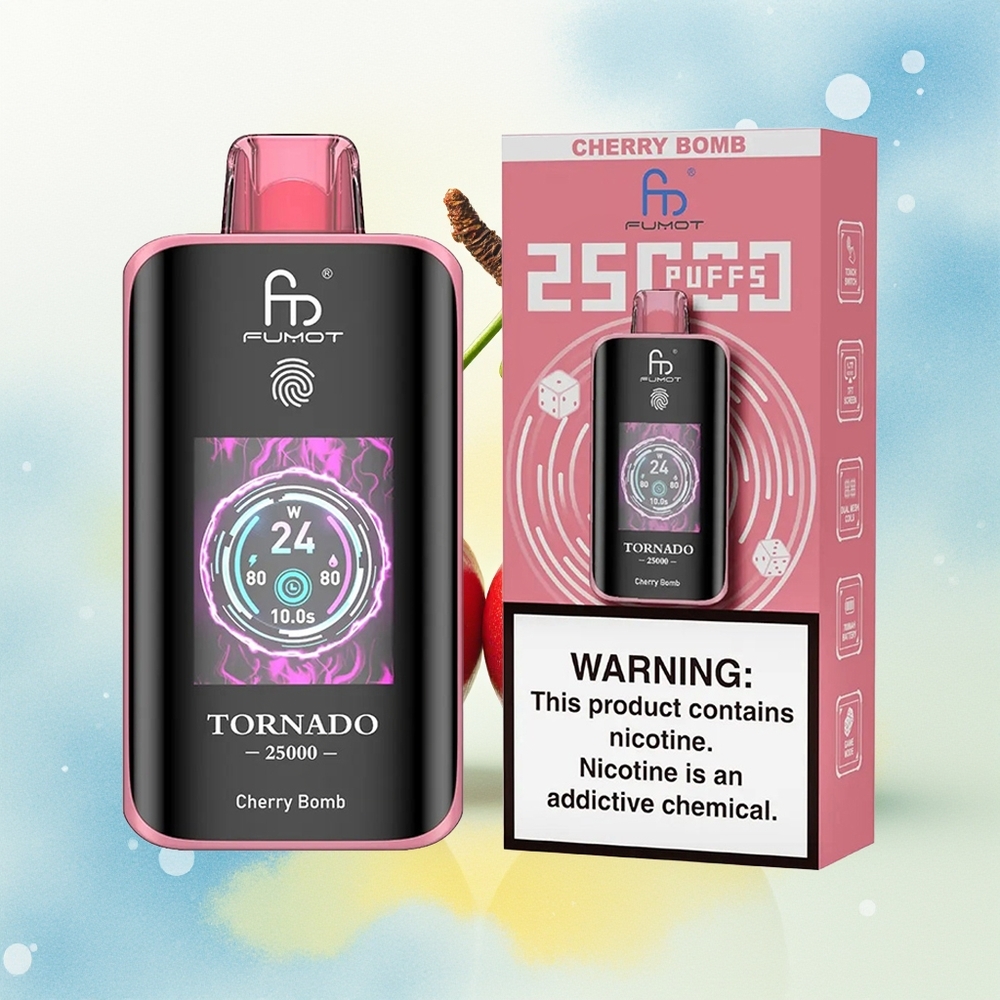Fumot Tornado 25000 Sügav Ekraan Laetav 20ml Kirsi Pomm