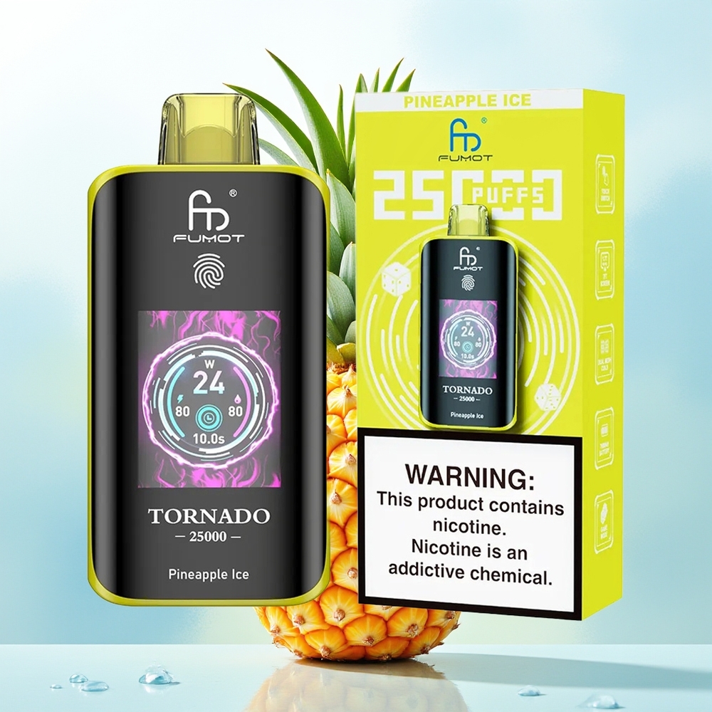 Fumot Tornado 25000 Sügavikute Ekraaniga Laetav 20ml Ananass-Jää