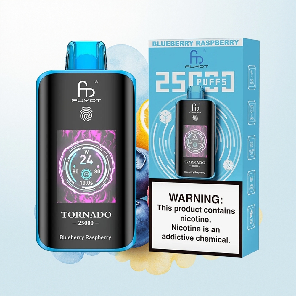 Fumot Tornado 25000 Sügavkuvar Laadimisakuga 20ml Mustikas Vaarikas