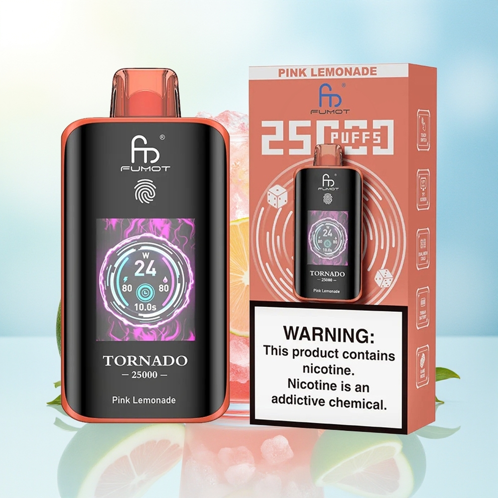 Fumot Tornado 25000 Süst 700mAh Laaditav 20ml Roosa Sidrunimahl