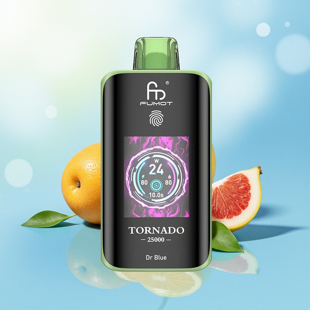 Fumot Tornado 25000 Süsti HD Ekraan 700mAh Laaditav 20ml E-vedelik Dr Sinine
