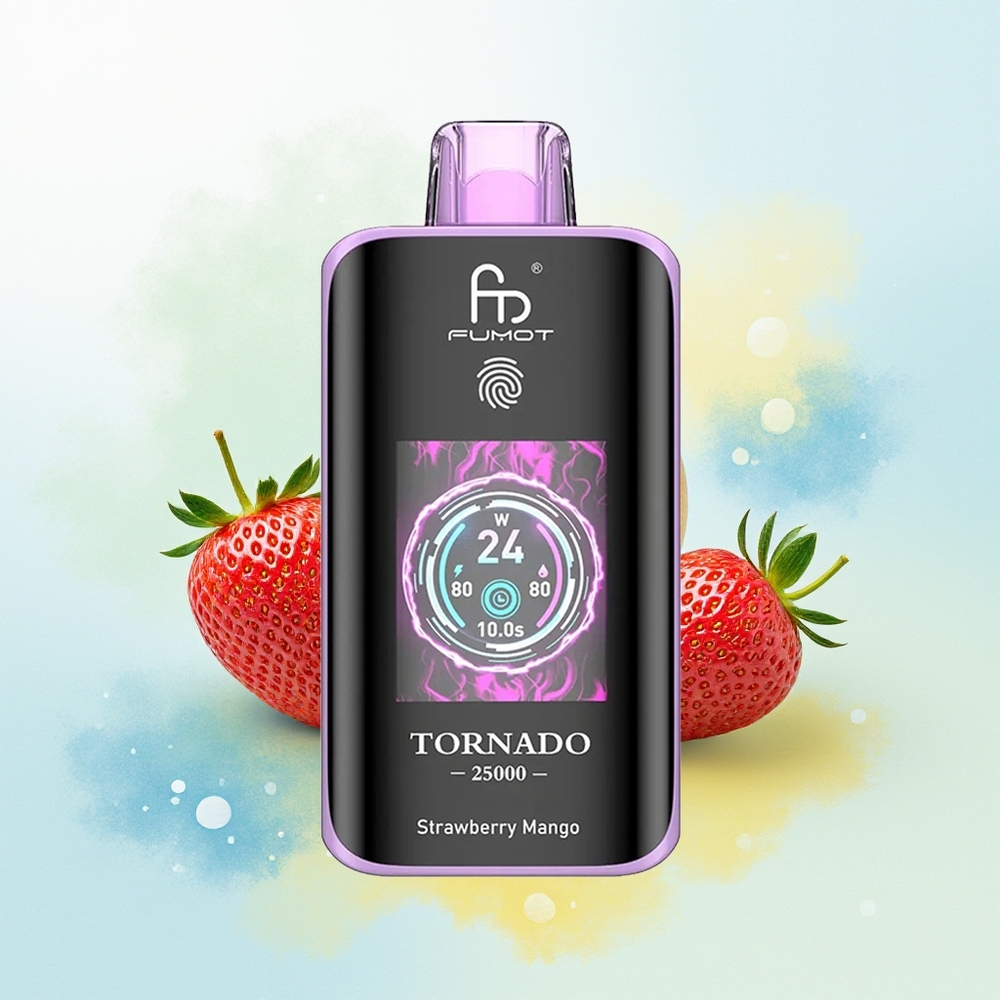 Fumot Tornado 25000 Sisselaetav Akuga 20ml E-vedelik Tüüp-C Laadimisega Maasika-Mango