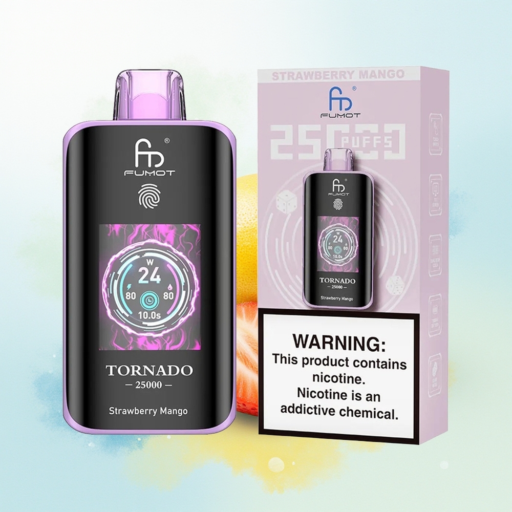 Fumot Tornado 25000 Sisselaetav Akuga 20ml E-vedelik Tüüp-C Laadimisega Maasika-Mango