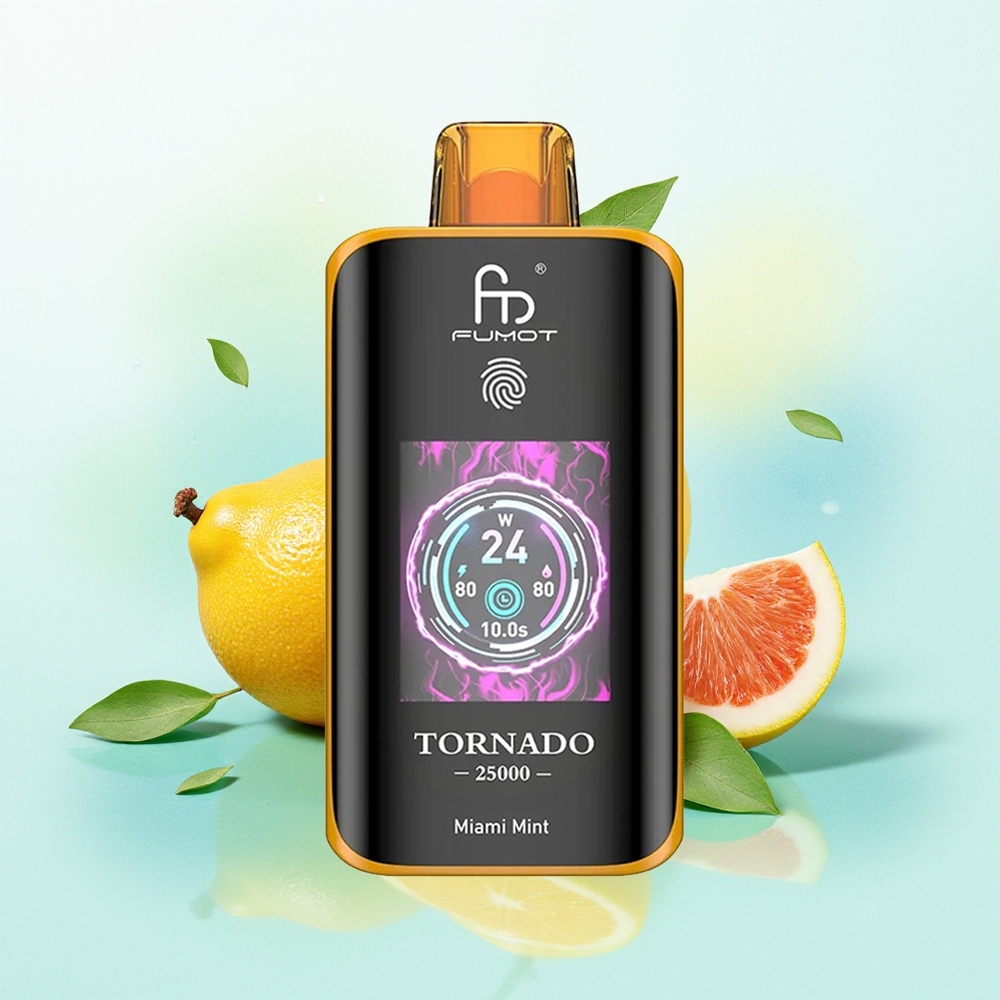 Fumot Tornado 25000 Suudet HD Ekraan 700mAh Akuga 20ml E-vedelik Miami Münt