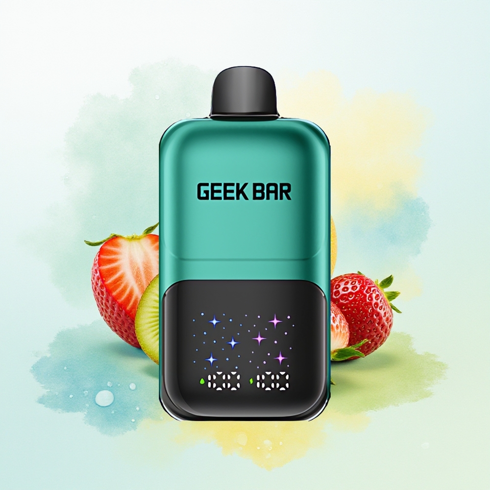 GEEK BAR 2GO 50000 Puhu Suur Ekraan 3-tasemeline Reguleeritav Laaditav Akuga 20ml Maasikas & Kiivi