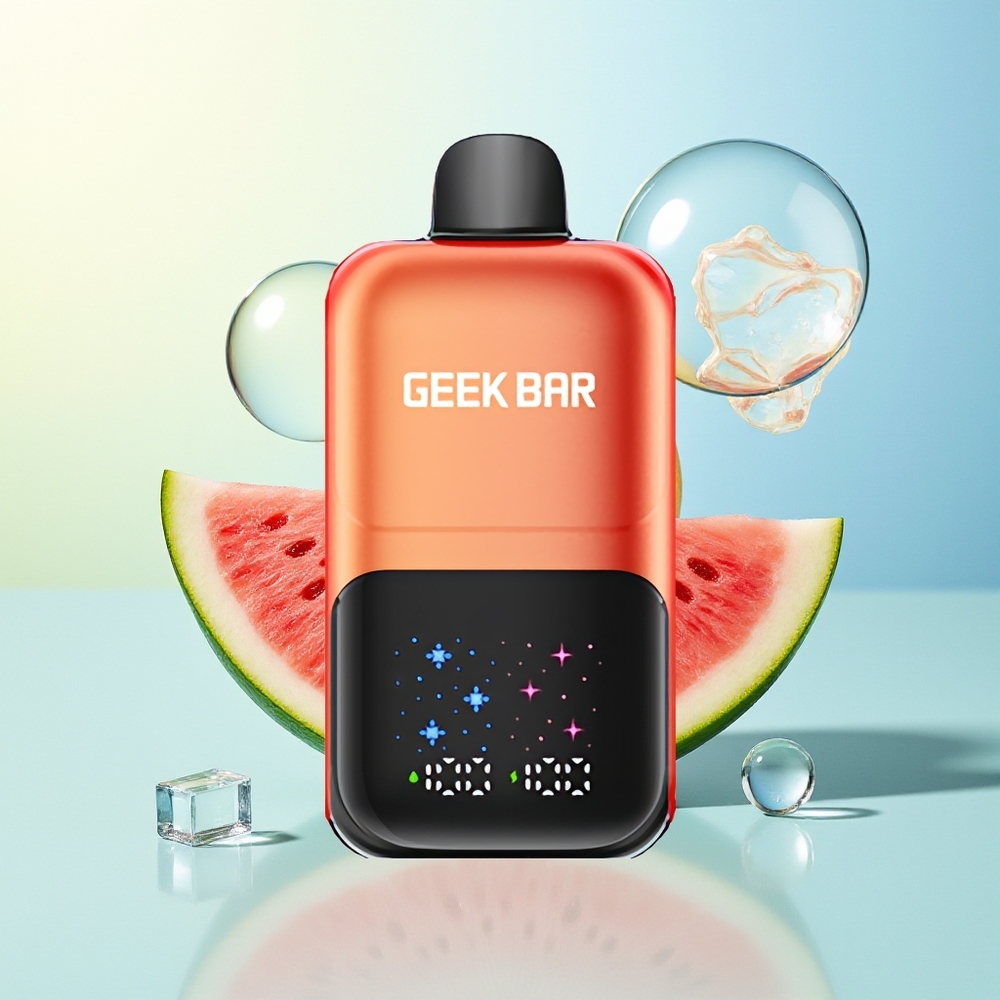 GEEK BAR 2GO 50000 SÜGAMIST SUUR EKRAN KAHE TANKIGA 20ml 5% NIKOTIINI ARBUUSI MULLIGUMI JAIS