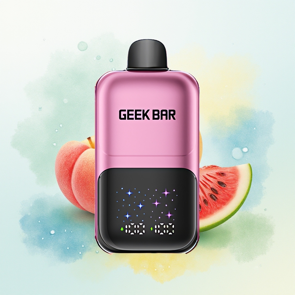 GEEK BAR 2GO 50000 Tõmmet Interaktiivne Ekraan Kahekordne Paak 20ml Virsik & Arbuus