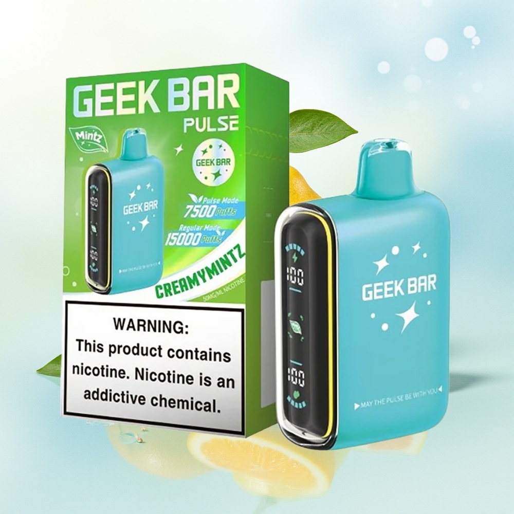 GEEK BAR Pulse 15000 Sutsud USB Type-C õhuvoolu reguleeritav 16ML 5% Nikotiin Mintz Värskendav