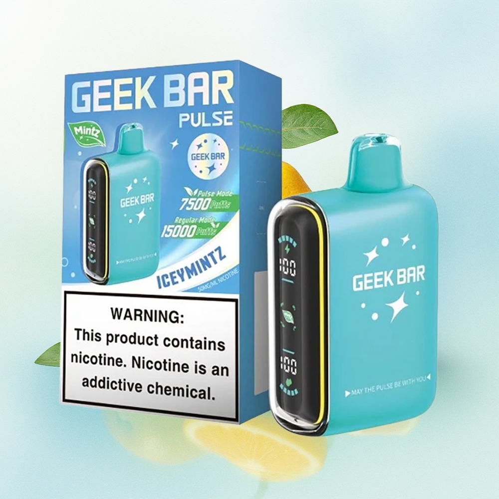 GEEK BAR Pulse 15000 Sutsud USB Type-C õhuvoolu reguleeritav 16ML 5% Nikotiin Mintz Värskendav
