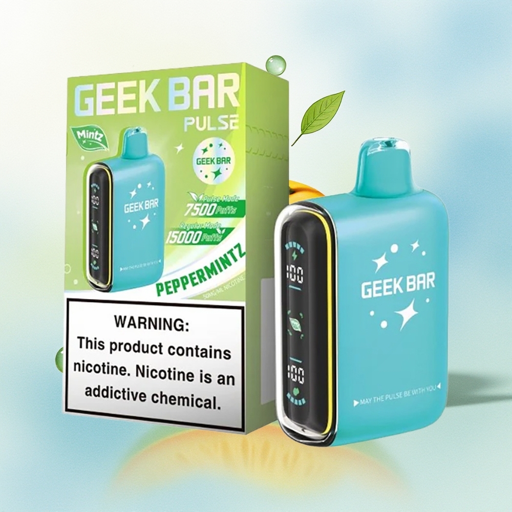 GEEK BAR Pulse 15000 Sutsud USB Type-C õhuvoolu reguleeritav 16ML 5% Nikotiin Mintz Värskendav