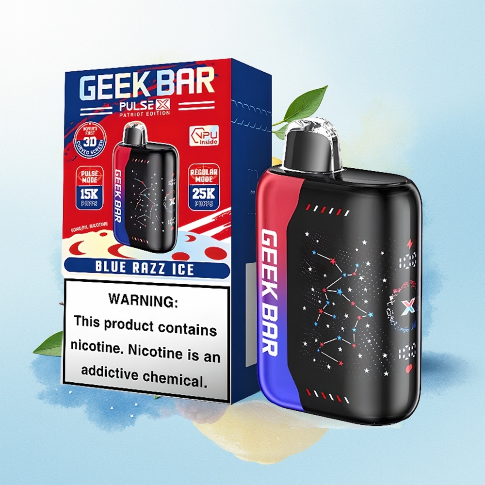 GEEK BAR Pulse X 25000 Pihu Korrapärane Režiim 15000 Pihu Pulse Režiim 18mL E-vedelik 3D Kõver Ekraan USB Type-C