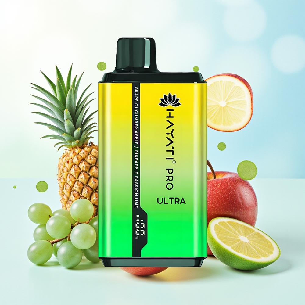 Hayati Pro Ultra 15000 Suts 850mAh 2 12ml 2% Viigimurk-mõuna-ananass-passiooni Lim