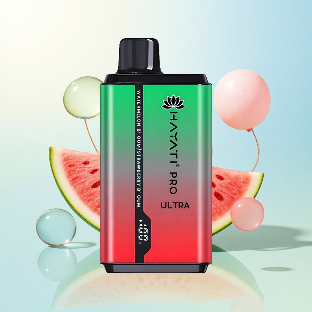 Hayati Pro Ultra 15000 Sutsukord 850mAh 24ml 2% Vesimelonipurgikommi Maasikapurgikommi