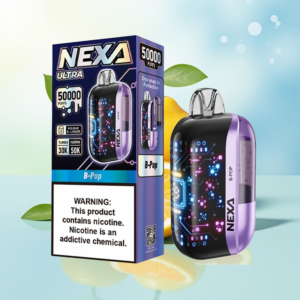 NEXA Ultra 50000 Pops 20ml 800mah 5% 0.9ohm Dual Mesh 3d Ekraan Type-C