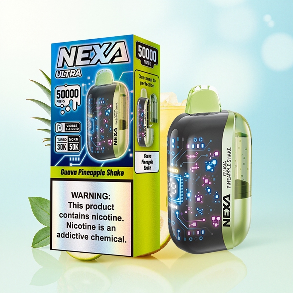 NEXA Ultra 50000 Puhangut 20ml 800mah 5% Nikotiini Guava-Ananassi Kokteil
