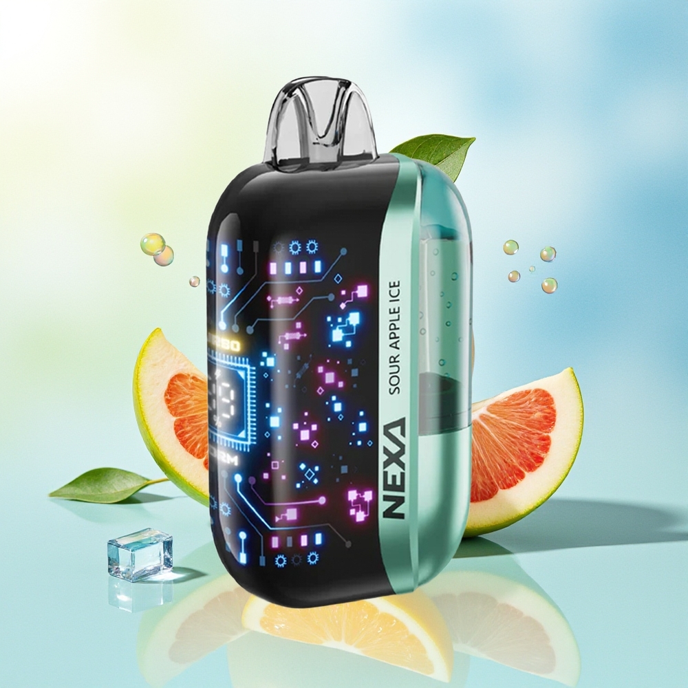 NEXA Ultra 50000 Südamelöök 20ml 800mah 5% 0.9ohm Dual Mesh Ekraan Type-C Hapu Õuna Jää
