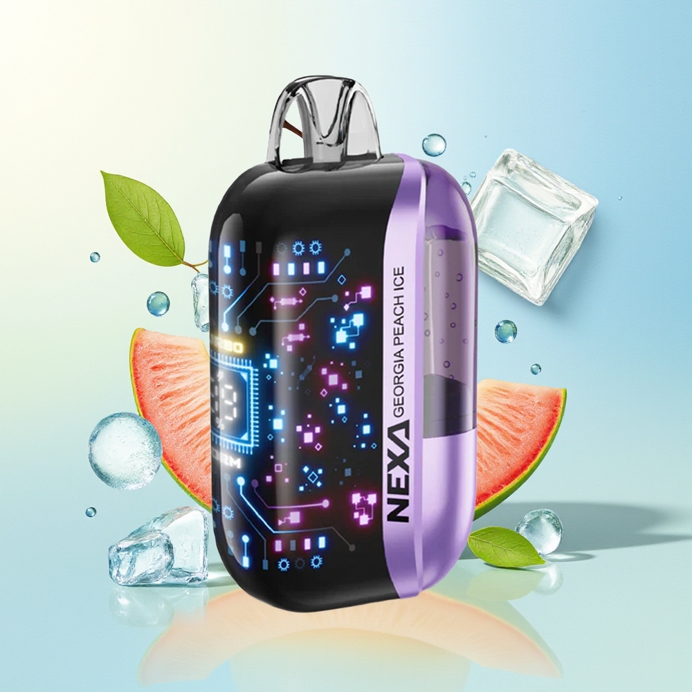 NEXA Ultra 50000 Sool 20ml 800mAh 5% 0.9ohm Kahekordse Võrguga 3D Ekraan Type-C Georgia Virsik Jää