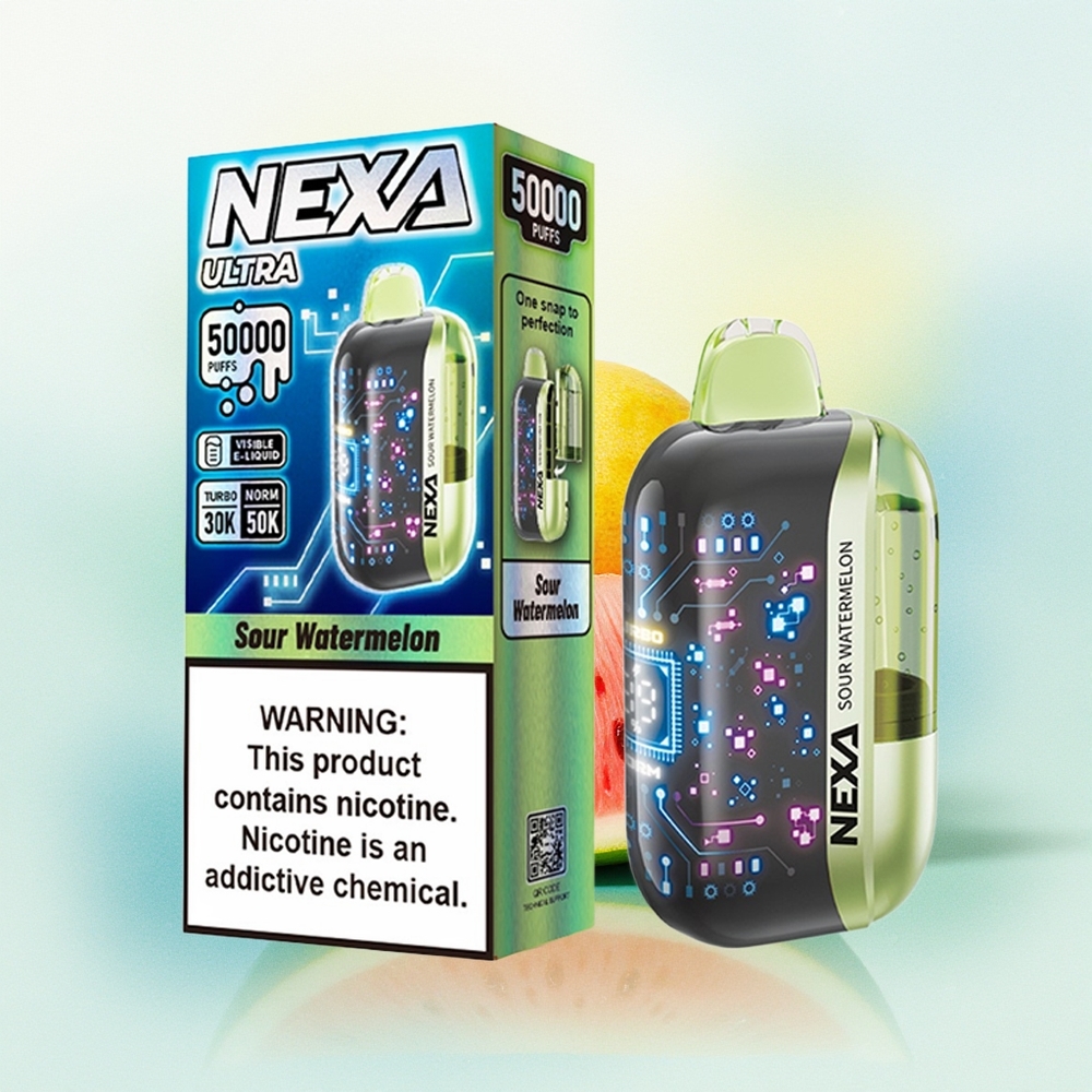 NEXA Ultra 50000 Sulg 20ml 800mAh 5% Nikotiini 0.9ohm Dual Mesh Ekraan Type-C Laadimine Hape-Arbuus