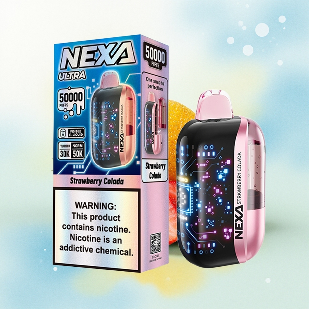 NEXA Ultra 50000 Suu 20ml 800mah 5% 0.9ohm Dual Mesh 3d Ekraan Type-c Maasika Kolada