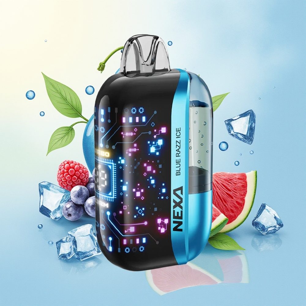 NEXA Ultra 50000 Suu 20ml 800mah 5% Nikotiini 0.9ohm Kahekordne Võrk Sinu 3d Kumer Ekraan Type-C Laadimine Sinine Sõstar-Jää